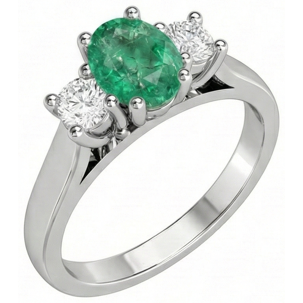 echter oval smaragd 3.30Karat ring Draufsicht