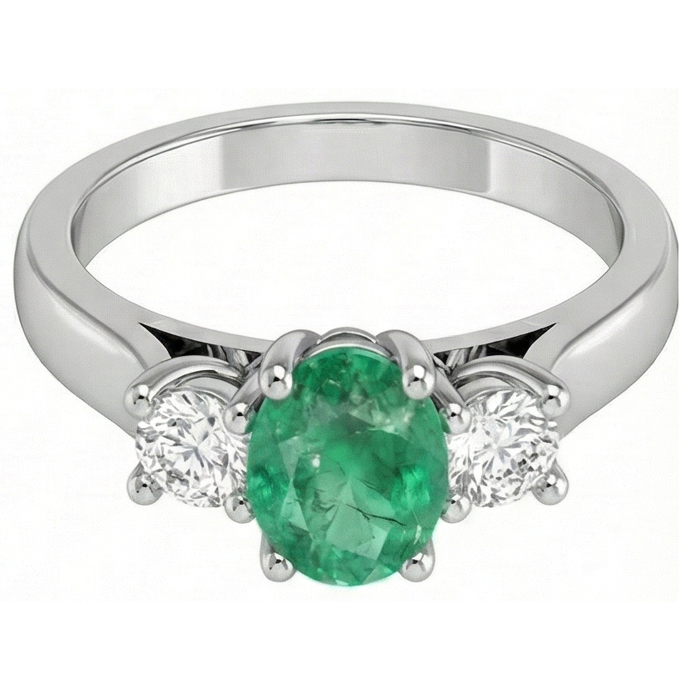 echter oval smaragd 3.30Karat ring Detailansicht