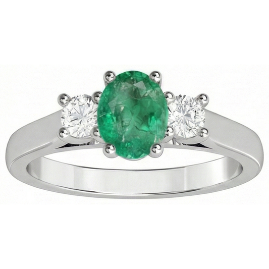 echter oval smaragd 3.30Karat ring Seitenansicht