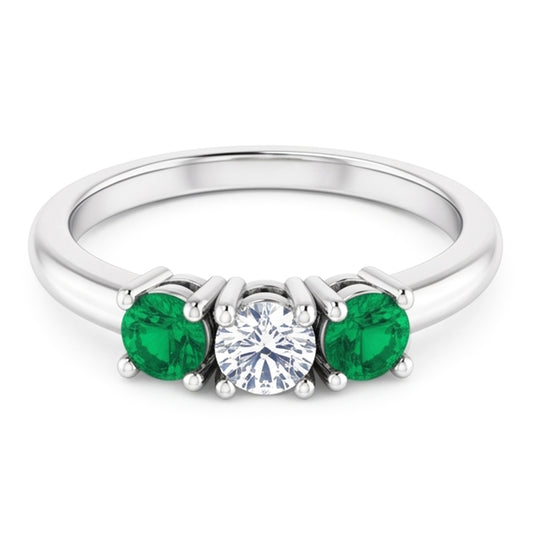 Drei-Stein-Aus der Erde Abgebauter Natürlicher Diamant-Ring 0,60 Karat 4 Krappenfassung Damen Schmuck