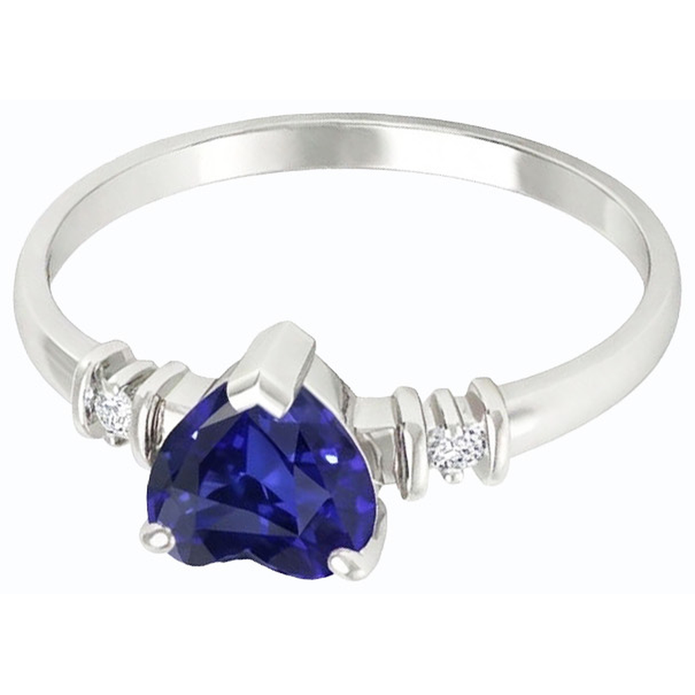 Drei-Stein-Ceylon-Saphir-Ring & kleine runde Natürlicher Diamant ( nicht im Labor gezüchtet )en 1,25 Karat