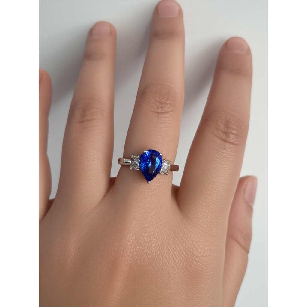 echter princess diamant 3.50Karat ring Profilansicht