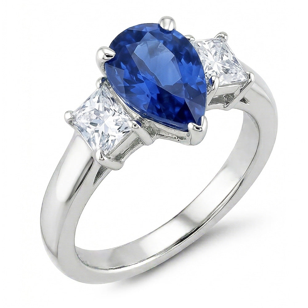 echter princess diamant 3.50Karat ring Vorderansicht