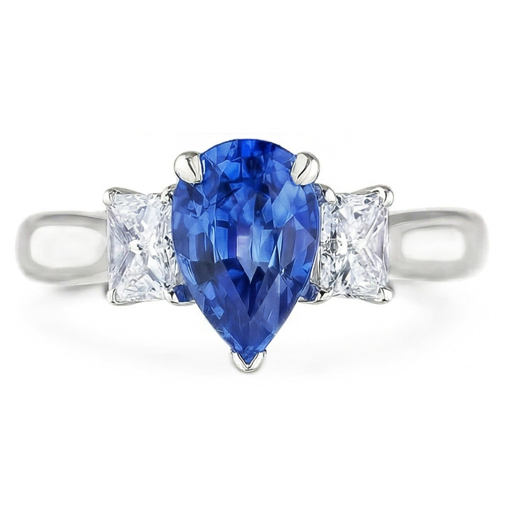 echter princess diamant 3.50Karat ring Seitenansicht