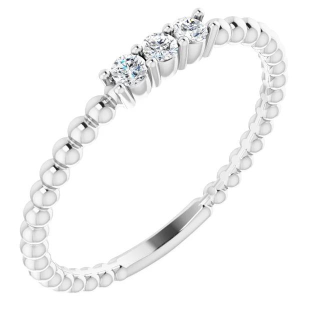 Drei-Stein-Echt Diamant-Ring 0.50 Karat Perlen Damen Schmuck