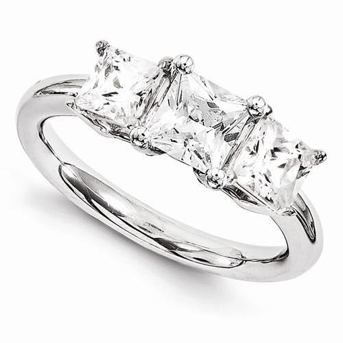 Drei-Stein-Echt Diamant-Verlobungsring 3.50 Karat Weißgold 14 Karat Neu