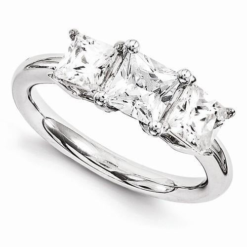Drei-Stein-Echt Diamant-Verlobungsring 4 Karat Weißgold 14K
