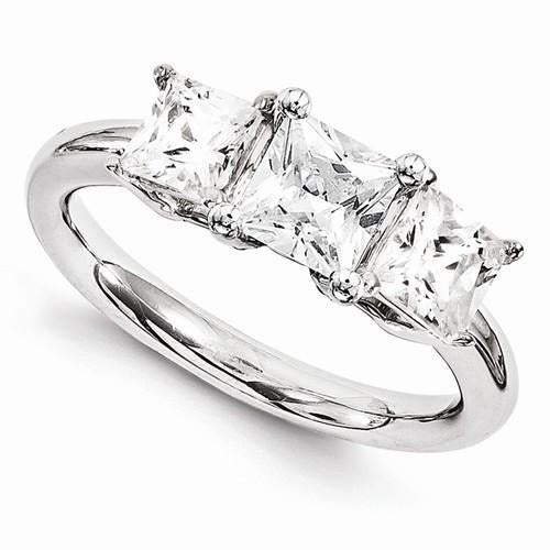 Drei-Stein-Echt Aus der Erde Abgebauter Natürlicher Diamant-Verlobungsring 4 Karat Weißgold 14K