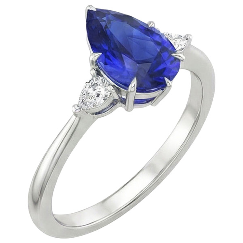echter pear diamant 4.25Karat ring Seitenansicht