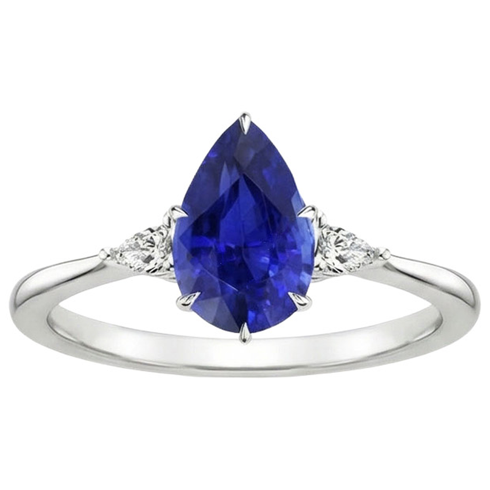 echter pear diamant 4.25Karat ring Draufsicht