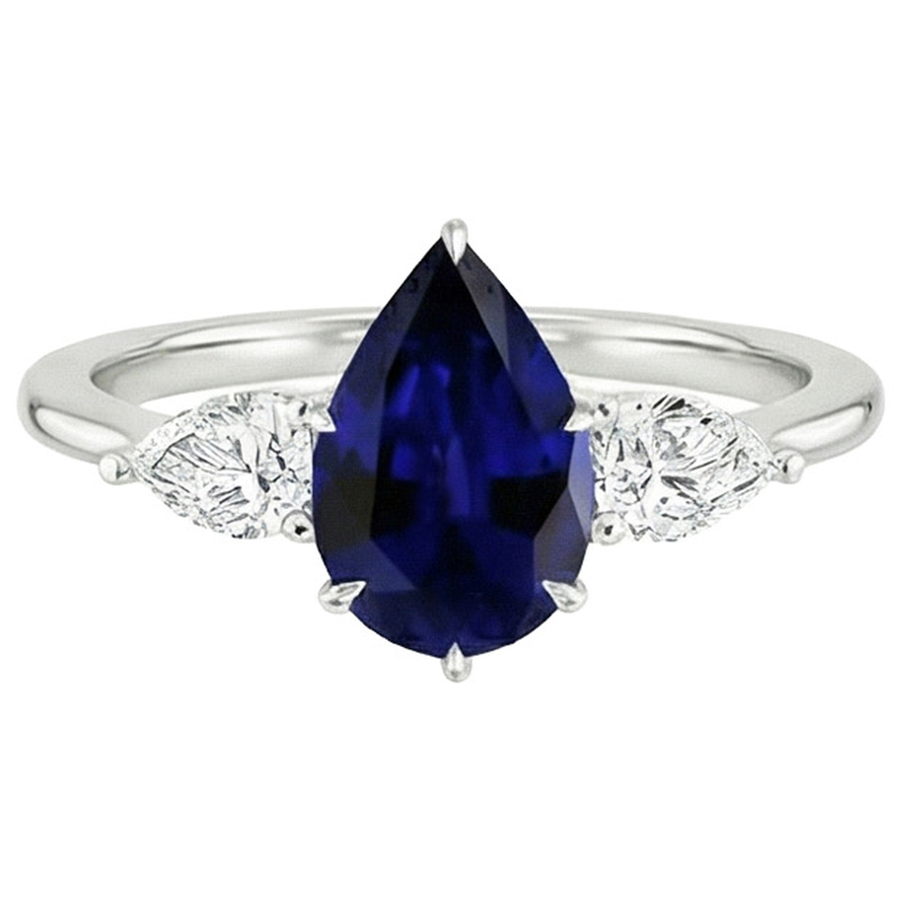 echter pear diamant 6.75Karat ring Seitenansicht