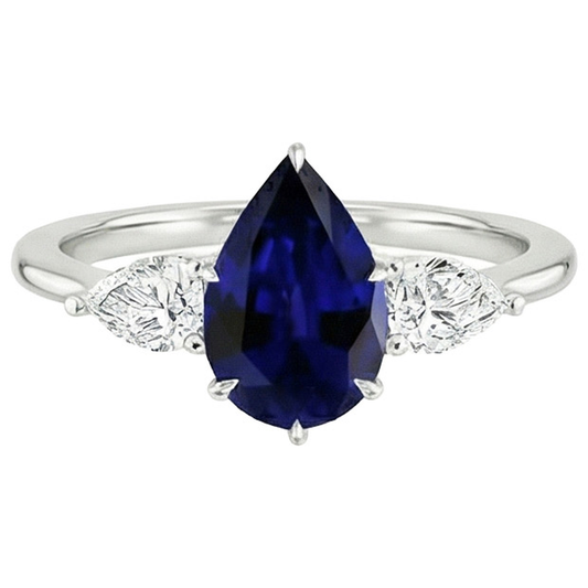 echter pear diamant 6.75Karat ring Seitenansicht