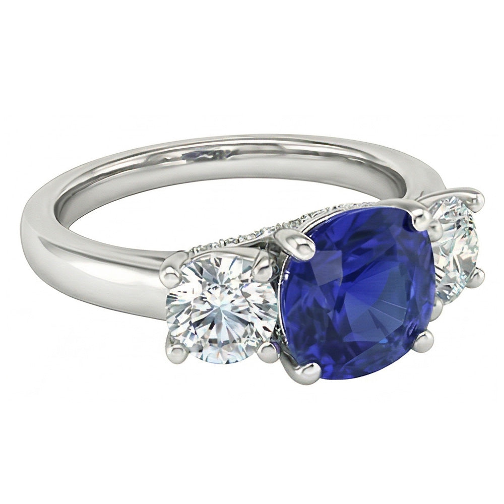 echter round diamant 2.50Karat ring Profilansicht