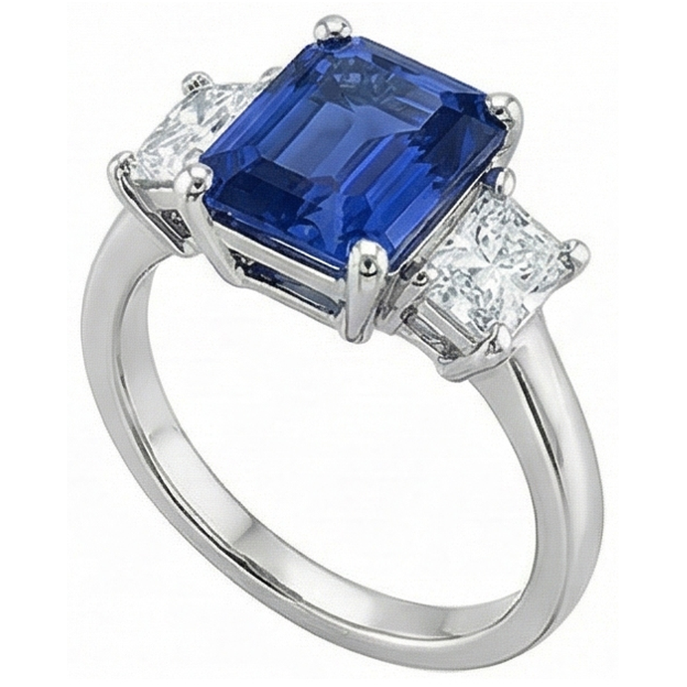 echter princess diamant 2.50Karat ring Seitenansicht