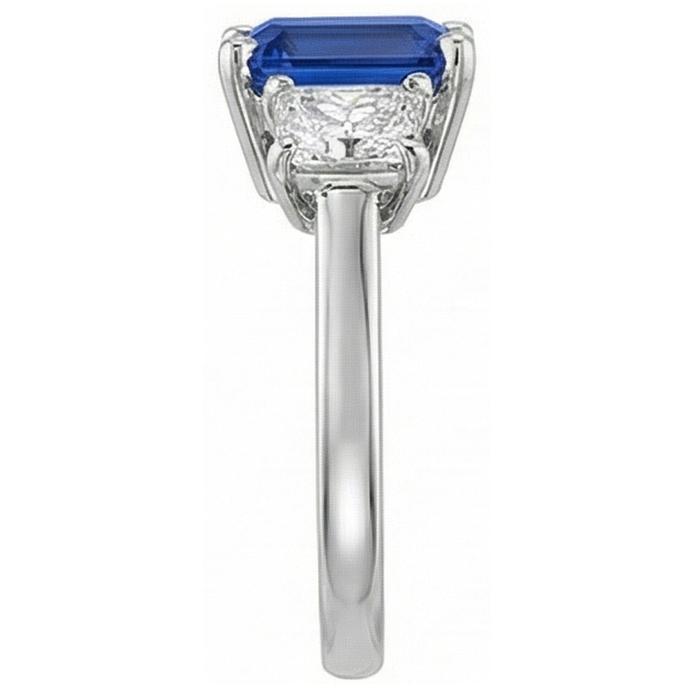 echter princess diamant 2.50Karat ring Profilansicht