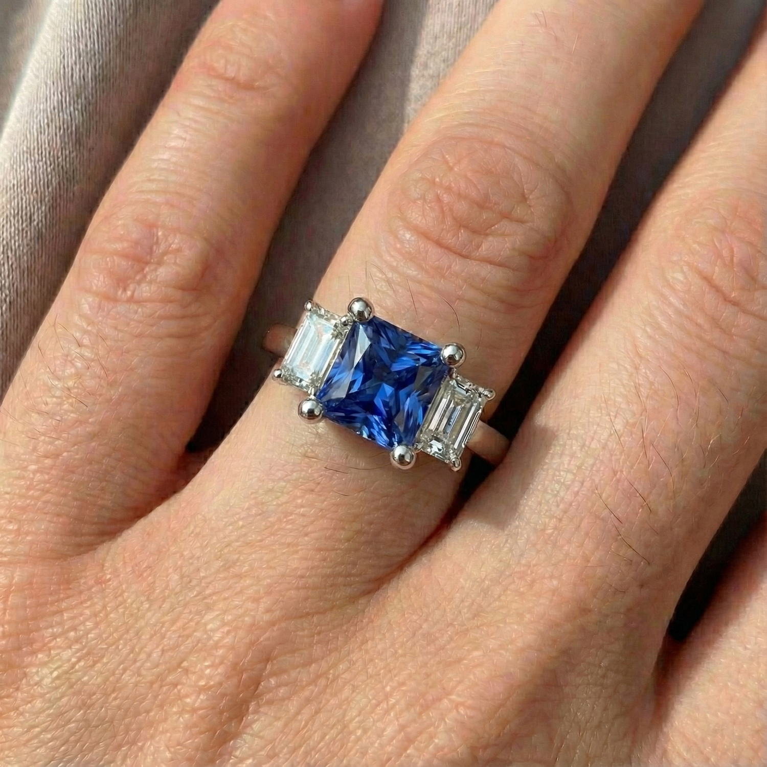 echter princess diamant 2.50Karat ring mit Diamantbesatz