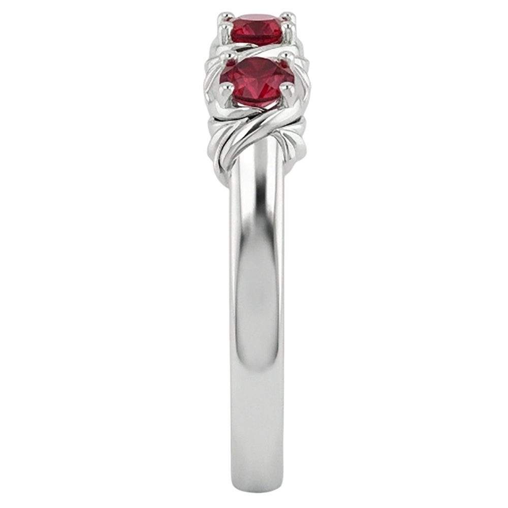 Drei-Stein-Ring 0,60 Karat Antik-Stil Rubin Damen Schmuck