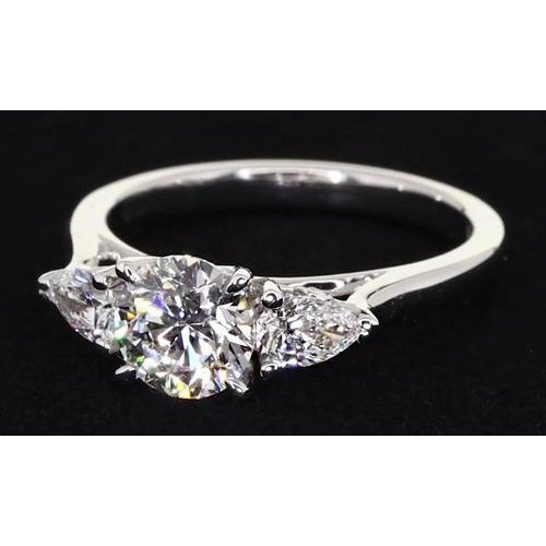 Drei Stein Verlobung Ring 4-Krappen-Set Echt Diamant Schmuck 2 Karat