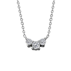 Drei Steine 2.00 Karat Echt Diamant-Anhänger-Halskette Lady Weißgold 14K