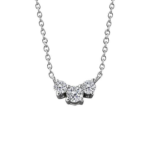 Drei Steine 2.00 Karat Echt Diamant-Anhänger-Halskette Lady Weißgold 14K