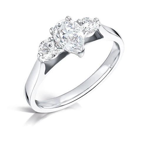 Drei Steine 2.75 Karat Echt Diamanten Verlobungsring Weißgold 14K