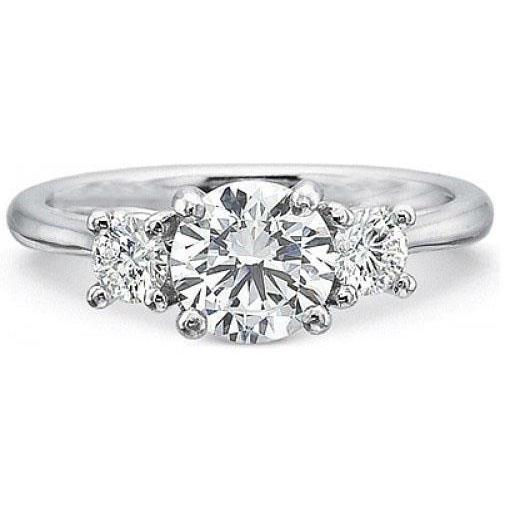 Drei Steine 3.25 Karat runder Echt Diamant Ehering Weißgold