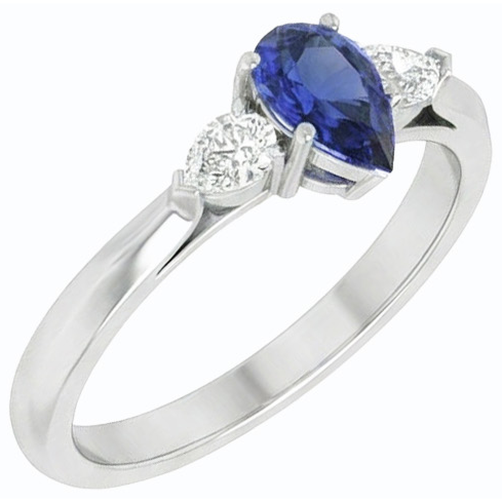 echter pear diamant 1.25Karat ring Seitenansicht