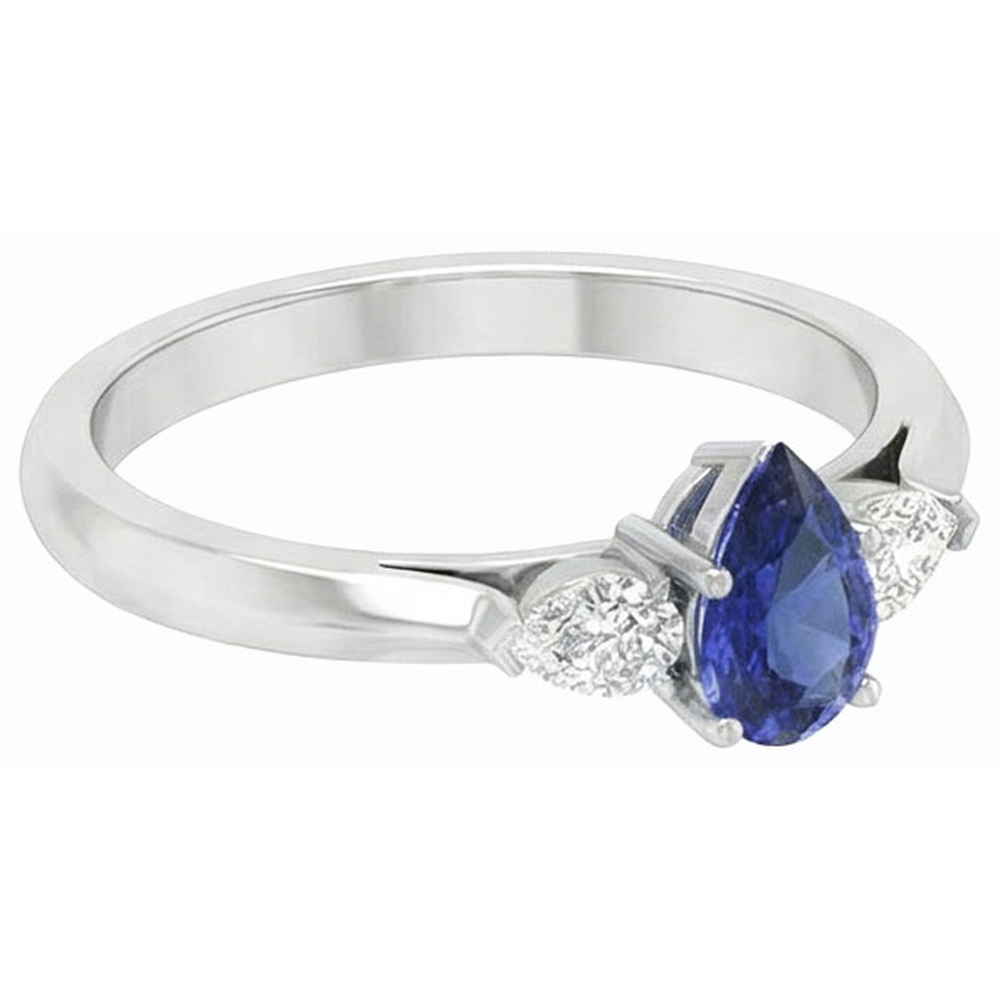echter pear diamant 1.25Karat ring Draufsicht