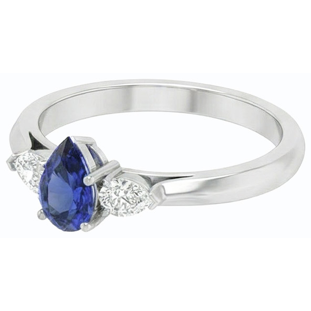 echter pear diamant 1.25Karat ring Profilansicht