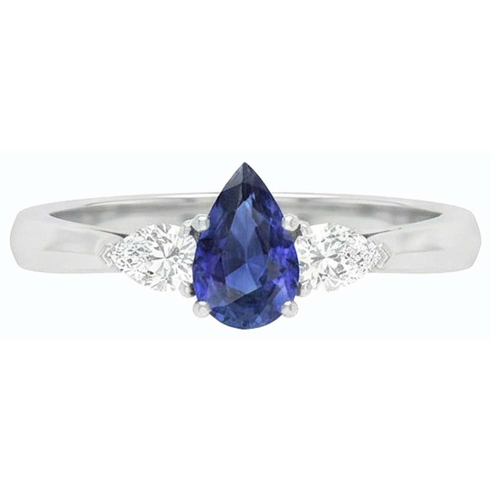 echter pear diamant 1.25Karat ring auf Weiß