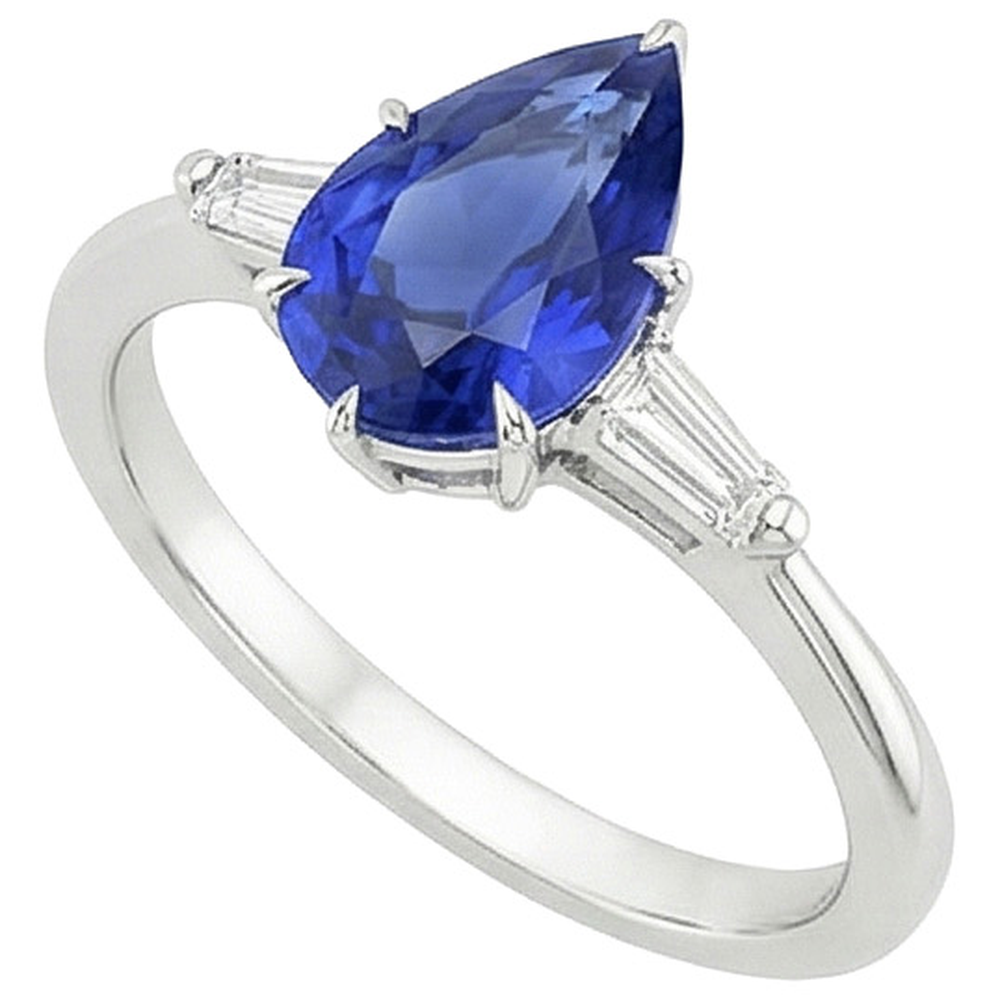echter baguette diamant 3Karat ring Draufsicht