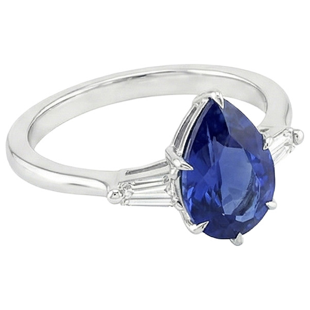 echter baguette diamant 3Karat ring Profilansicht