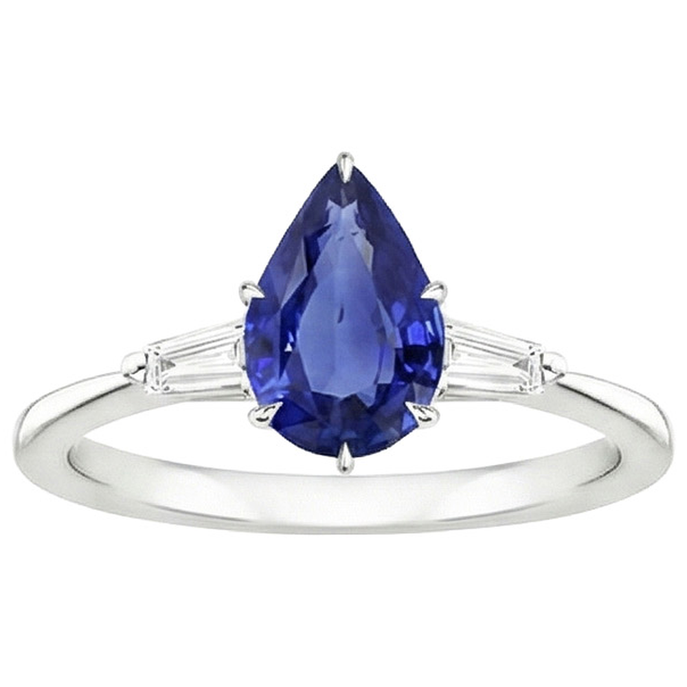 echter baguette diamant 3Karat ring auf Weiß