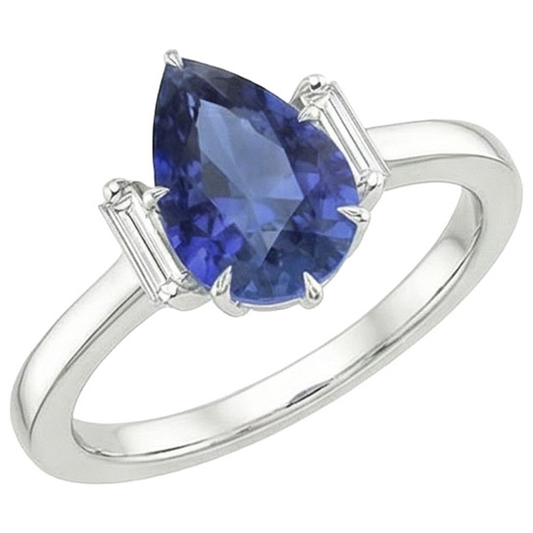 echter baguette diamant 3Karat ring Seitenansicht