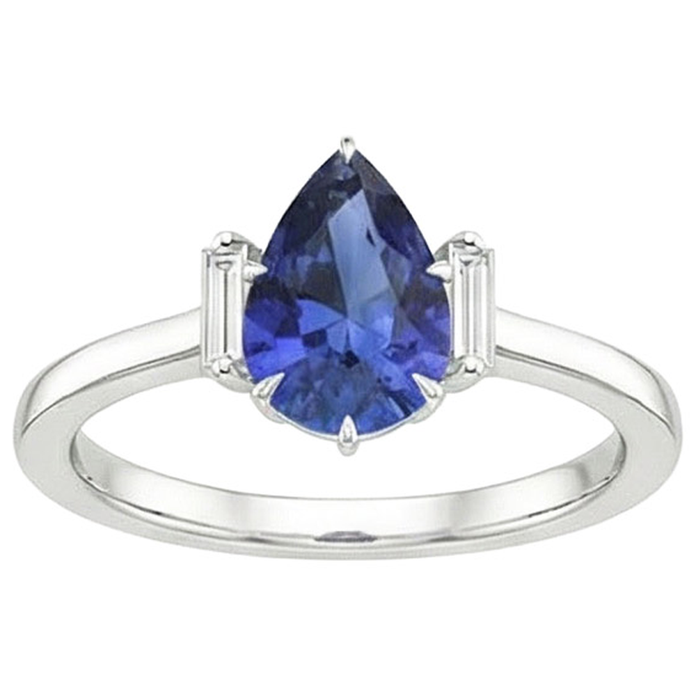echter baguette diamant 3Karat ring Draufsicht