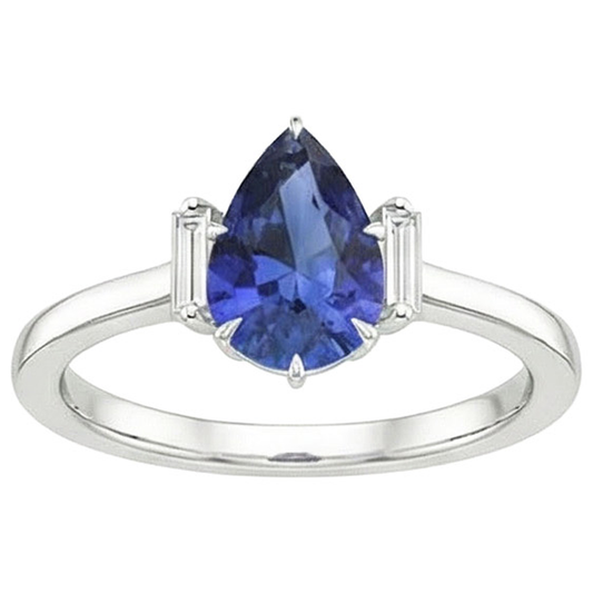 echter baguette diamant 3Karat ring Draufsicht