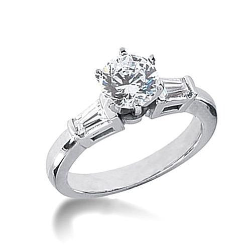 Drei-Steine-Ring-Echt Diamant-Ring 1,85 Kt Weißgold 14K Neues Krappen-Set