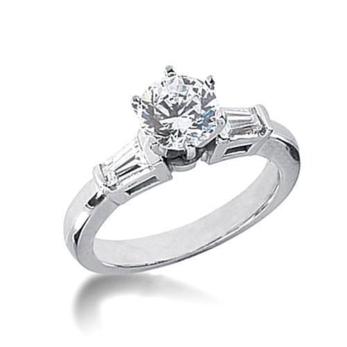 Drei-Steine-Ring-Echt Aus der Erde Abgebauter Natürlicher Diamant-Ring 1,85 Kt Weißgold 14K Neues Krappen-Set
