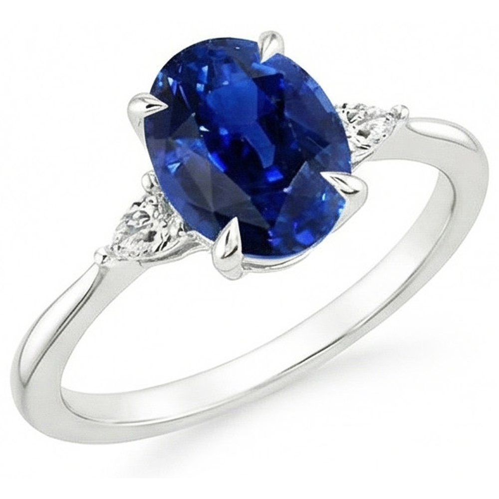 echter oval diamant 2.50Karat ring Seitenansicht