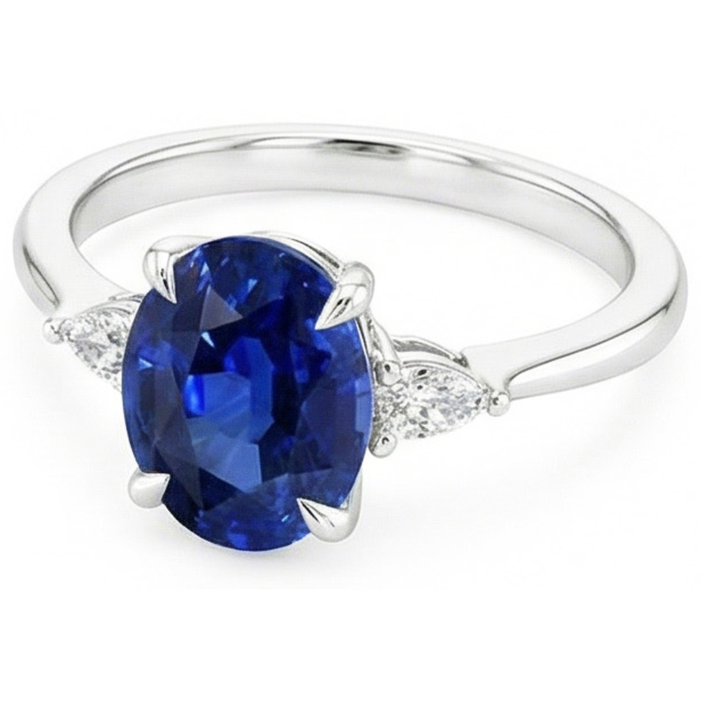 echter oval diamant 2.50Karat ring Detailansicht
