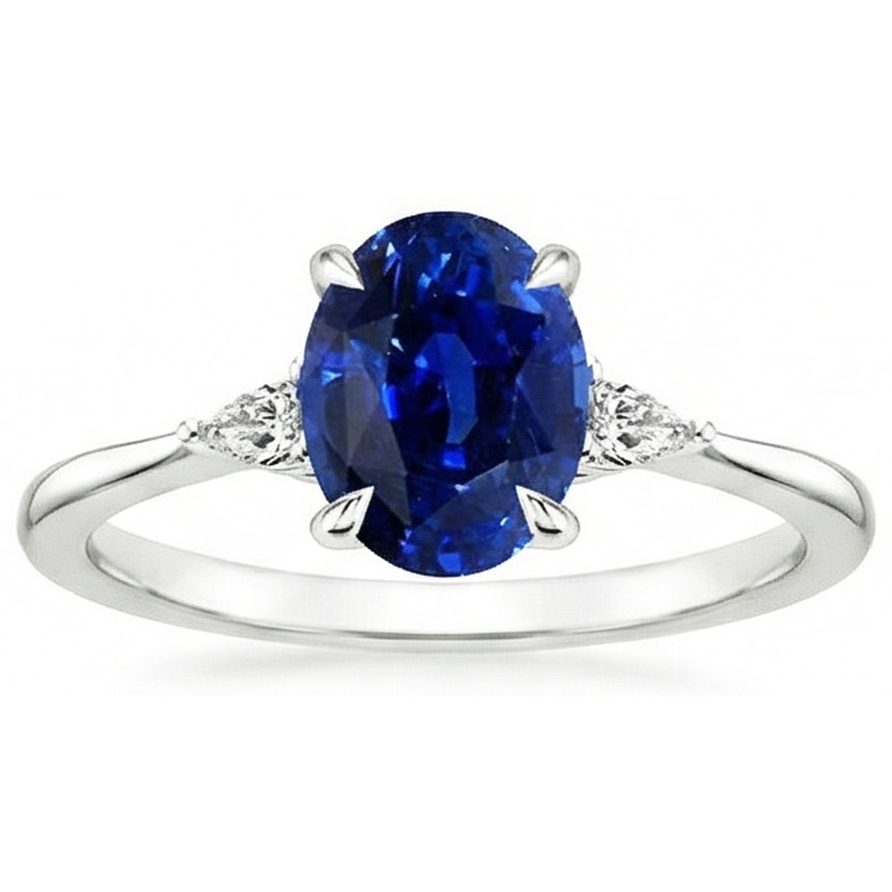 echter oval diamant 2.50Karat ring Draufsicht