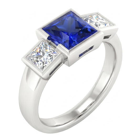 echter princess diamant 2Karat ring Vorderansicht