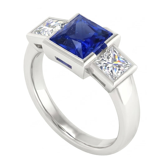 echter princess diamant 2Karat ring Seitenansicht