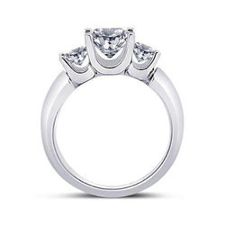 Drei-Steine-Ring Prinzessin Natürliche Diamant2,31 Karat Weißgold 14K Neu