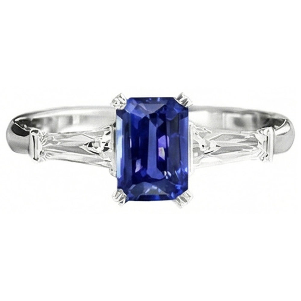 echter baguette diamant 2Karat ring Profilansicht