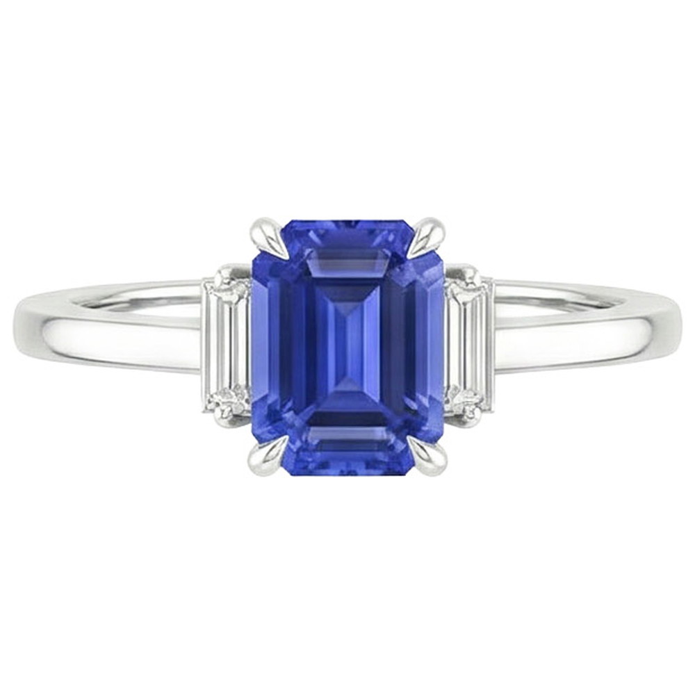 echter baguette diamant 4Karat ring Profilansicht