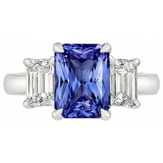 echter radiant diamant 3Karat ring Seitenansicht