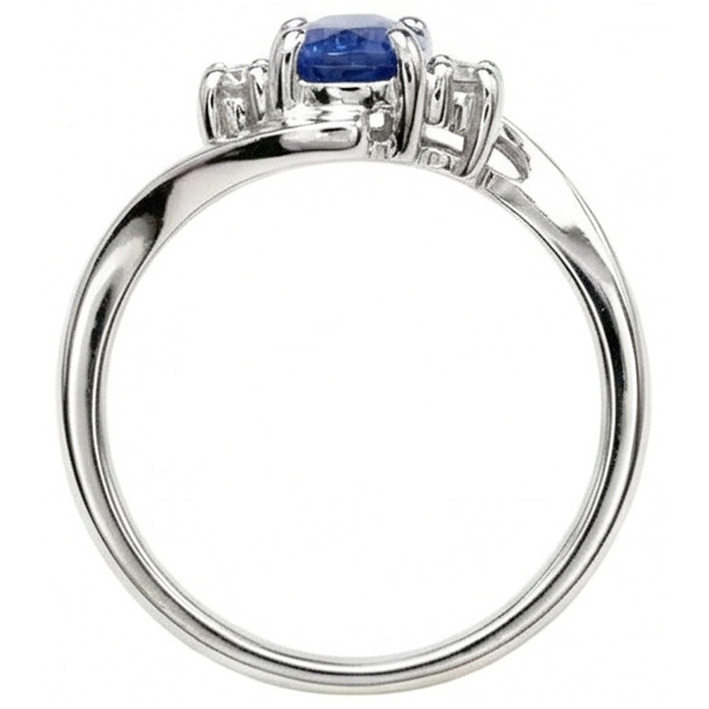 Drei Steine Sri Lanka Saphir mit Aus der Erde Abgebauter Natürlicher Diamanten Ring 1.70 Kt Gold 14K