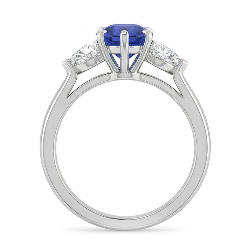 echter round diamant 1.25Karat ring auf Weiß