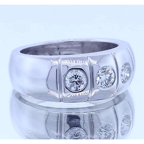echter round diamant 0.30Karat memoire-ring Seitenansicht